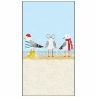 8" x 5" Sassy Seagulls on the Beach Coastal Guest Towels