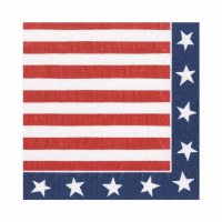 6.5" Square Red, White, and Blue Fourth of July Lunch Napkins