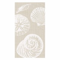 8" x 5" Sand and White Seashells Coastal Guest Towels