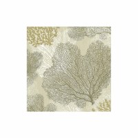 5" Square Taupe Seafans Coastal Beverage Napkins