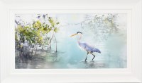 30" x 50" Flats Stalker Gel Textured Coastal Print in a White Frame