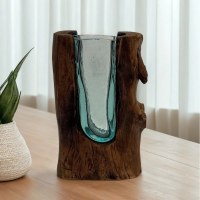 12" Glass Vase in Driftwood
