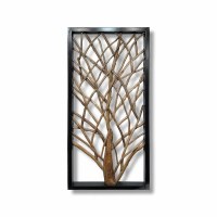 47" x 24" Portrait Tea Tree Teak Wood Wall Art Plaque