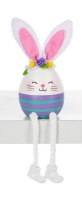 7" Purple Easter Egg Bunny Polyresin Shelf Sitter