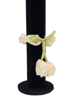 Beige Tulip Dangle Scrunchie