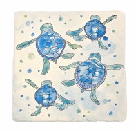 6" Sq Baby Turtle Stone trivet