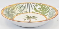 14" Round Palm Tree Melamine Low Serving Bowl