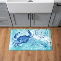 18" x 30" Blue Coastal Crab Cushion Floor Mat