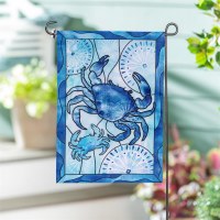 Mini Blue Coastal Crab Garden Flag
