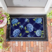 18" x 30" Dark Blue Hydrangea Doormat