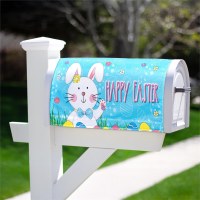 "Happy Easter" Easter Bunny Mailbox Wrap
