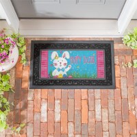 10' x 22" "Happy Easter" Easter Bunny Sassafras Doormat Insert