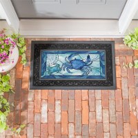 10" x 22" Blue Crab Coastal Sassafras Doormat Insert
