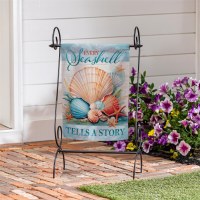 Mini "Every Seashell Tells a story" Coastal Seashells Garden Flag