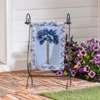 Double Sided Blue Palm Tree Mini Garden Flag