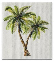 8" x 7" Swedish Double Palm Trees Coastal Dish Cloth
