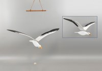 35" Coastal Wood Seagull Mobile