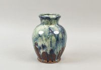 8" Blue, White, and Gray Drips Ceramic Decorative Vase