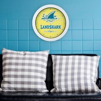 16" Round Yellow Landshark Margaritaville Wall Clock