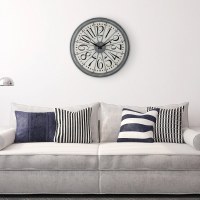20" Round Distressed Gray Wall Clock