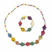 Multicolor Sea Turtle Beads Childs Necklace and Bracelet Set