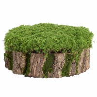 13" Round Faux Moss Stump
