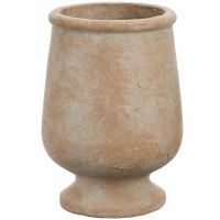 10" Beige Terracotta Footed Vase