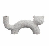 4" Polyresin Gray Tube Cat Vase