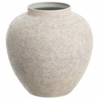 11" Whitewashed Textured Metal Vase