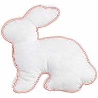 10" White and Pink Bunny Shape Pillow