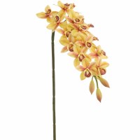 30" Faux Yellow Cymbidium Orchid Spray
