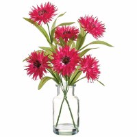 13" Faux Dark Pink Cosmos in Glass Vase