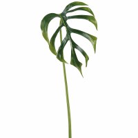 33" Faux Green Monstera Leaf