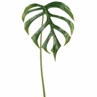 35" Faux Green Monstera Leaf