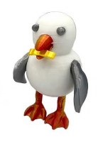 5" 3D Printed Seagull With a French Fry in It's Mouth Figurine