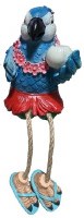 9" Tropical Blue Parrot Polyresin Shelf Sitter