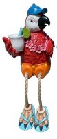 9" Tropical Red Parrot Polyresin Shelf Sitter