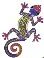 18" Purple Wood Gecko Wall Plaque