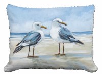 13" x 18" Seagull Duo on the Beach Coastal Indoor/Outdoor Decorative Pillow