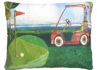 13" x 18" Golf Cart on the Fairway Indoor/Outdoor Decorative Pillow