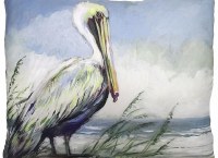 13" x 18" Pelican on the Beach Coastal Indoor/Outdoor Decorative Pillow