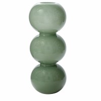 17" Green Stacked Orb Glass Vase