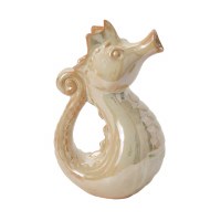 10" Iridescent Beige Seahorse Ceramic Watering Can