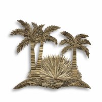 71" x 60" Driftwood Palm Trees With a Sunset Coastal Wall Art Plaque