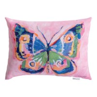 13" x 18" Multicolor Vivid Butteflies Indoor and Outdoor Pillow