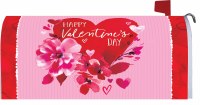 "Happy Valentine's Day" Heart with Flowers Mailbox Cover