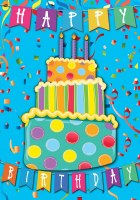 18" x 13" "Happy Birthday" Cake Mini Garden Flag