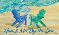 18" x 30" "You and Me..."Blue and Green Beach Chairs Doormat