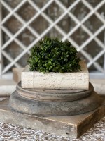 7" Faux Green Boxwood Half Orb
