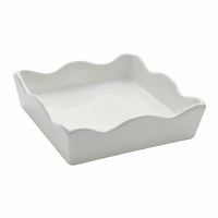 White Wave Edge Ceramic Bevergae Napkin Holder